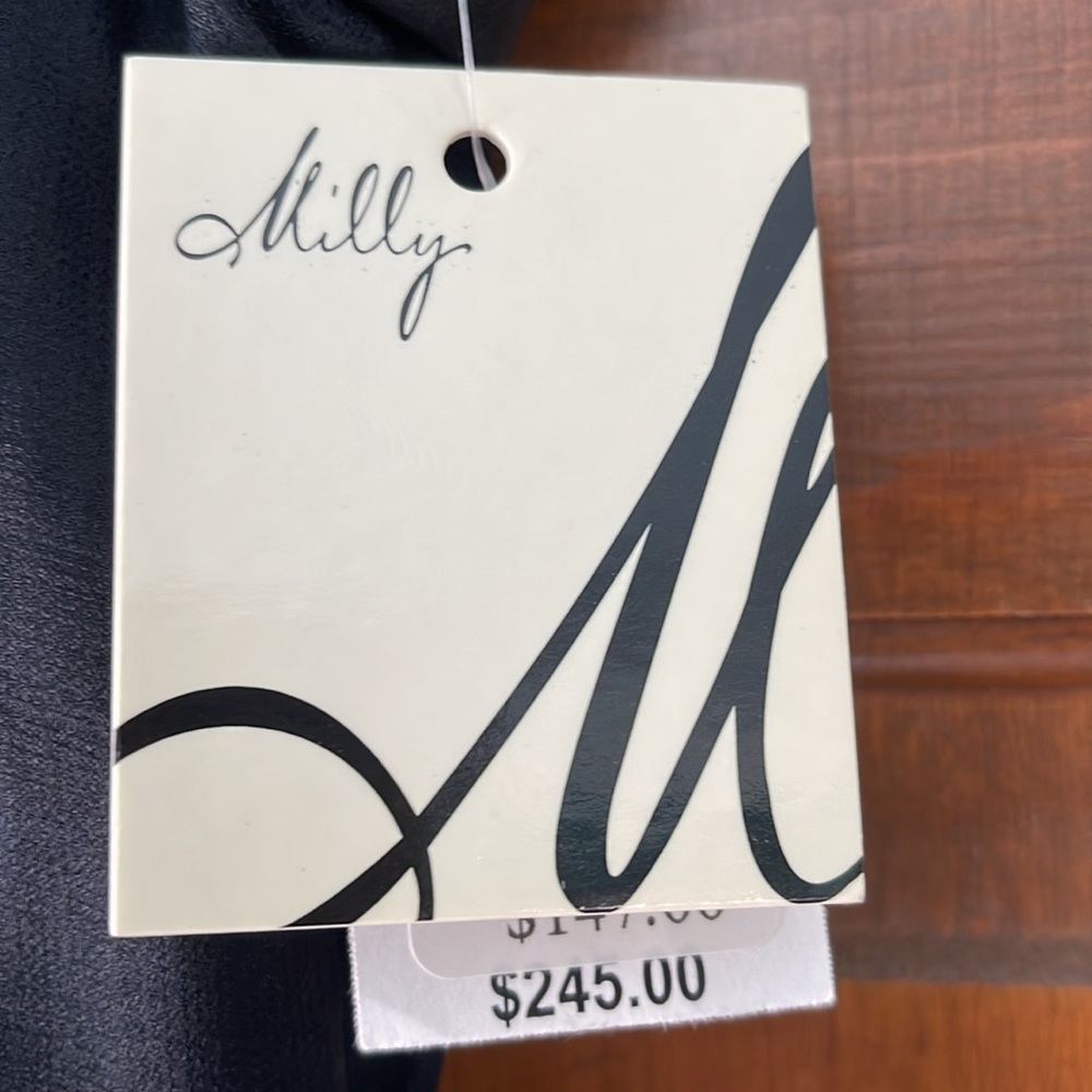 Milly, silk color, block top NWT trimmed with faux leather size 0 - Picture 4 of 12